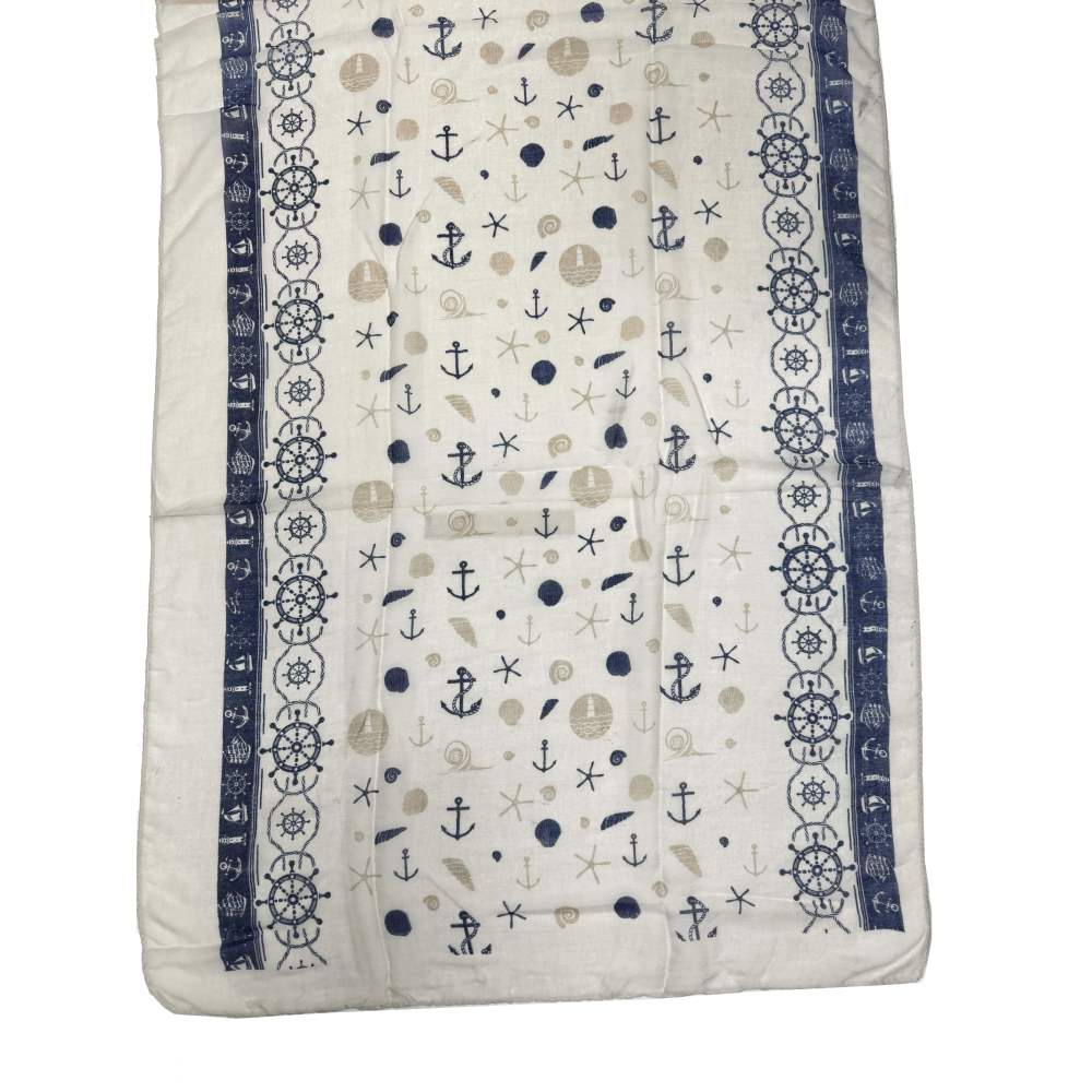 Zac's Alter Ego - Tricolour Nautical Print Scarf - Beige